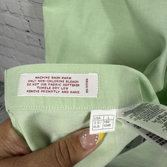 Brooks Brothers Oxford OCBD Button Down Shirt Men Large Green Supima Cotton - Picture 8 of 15